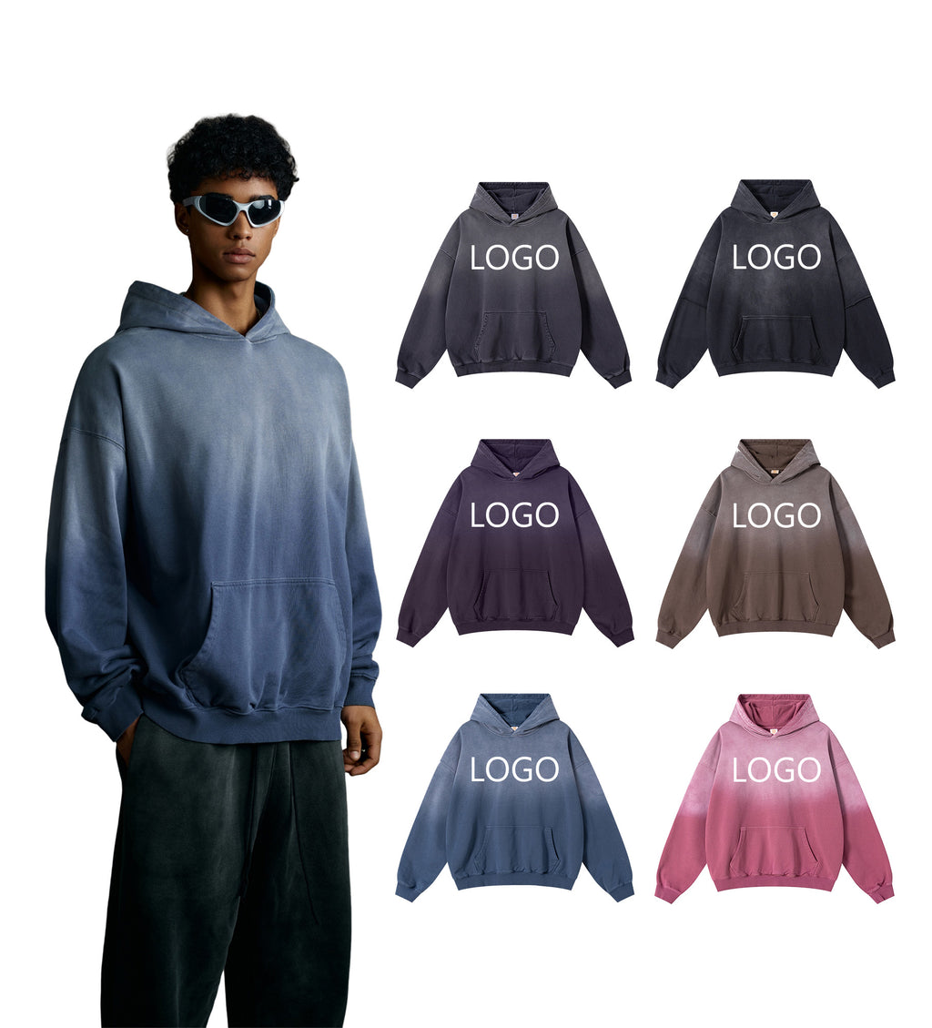 Manufacturer Hoodies 480G Heavyweight 100% Cotton Custom Acid Wash High Quality Vintage Blank Pullover Streetwear Hoodies