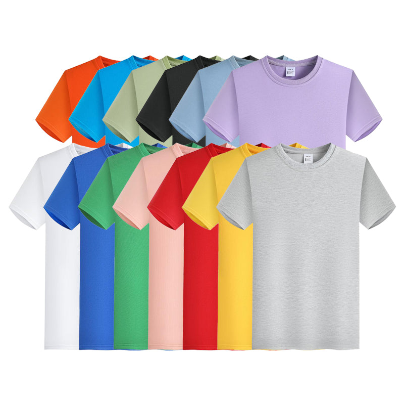 Wholesale Regular Fit Short Sleeve Pure Color Unisex High Quality Custom Terry Plus Size Heavyweight Dtf Transfers TShirt Design