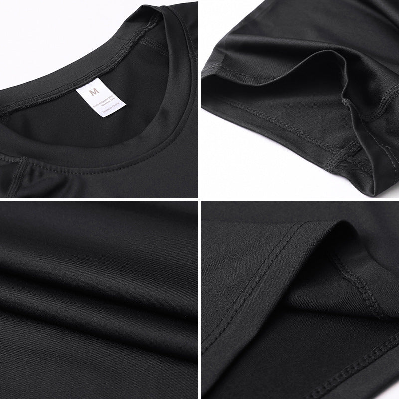 Wholesale Mens Tshirts Sports Quick-drying Short Sleeve High Quality High Elasticity Sweat-wicking Pure Color Custom T-shirt