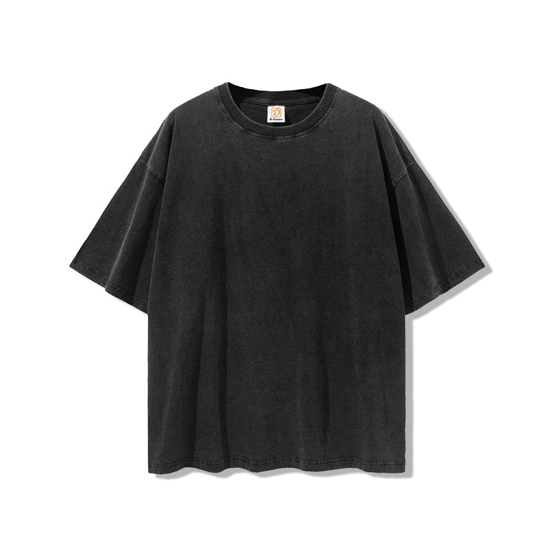 Oversized Vintage 100% Cotton Blank High Quality Custom Round Neck Pure Color Streetwear Personalized Heat Transfers for T-shirts