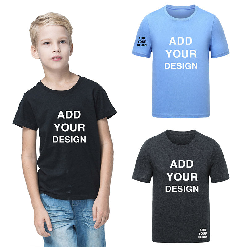 Heavy Cotton 170G Heavyweight Custom Blank Black Screen Printed High Quality Streetwear Children's T-shirt