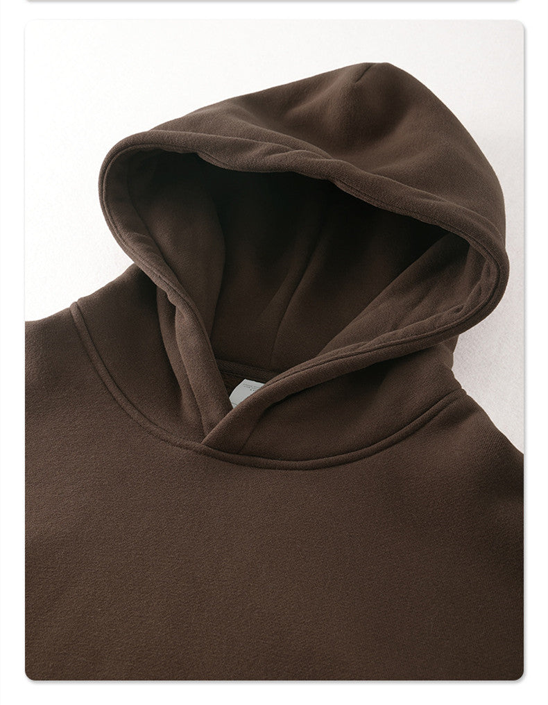 Wholesale Blank Pullover Custom Wireless Fleece Oversized Puff Printing High Quality Pure Color Streetwear Fashion Hoodie