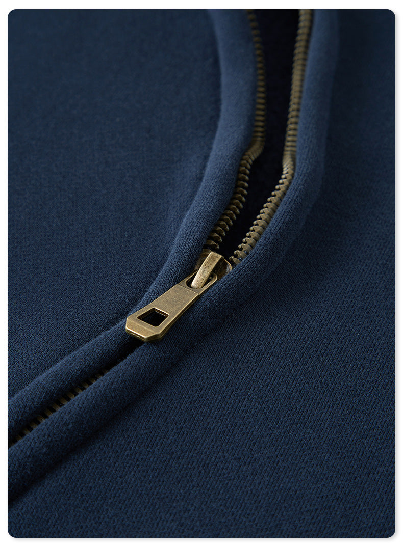 Heavyweight Unisex High Quality S-shaped Zipper Black Hip-hop Puff Printing Custom logo Oversized Streetwear Loose Blank Hoodies