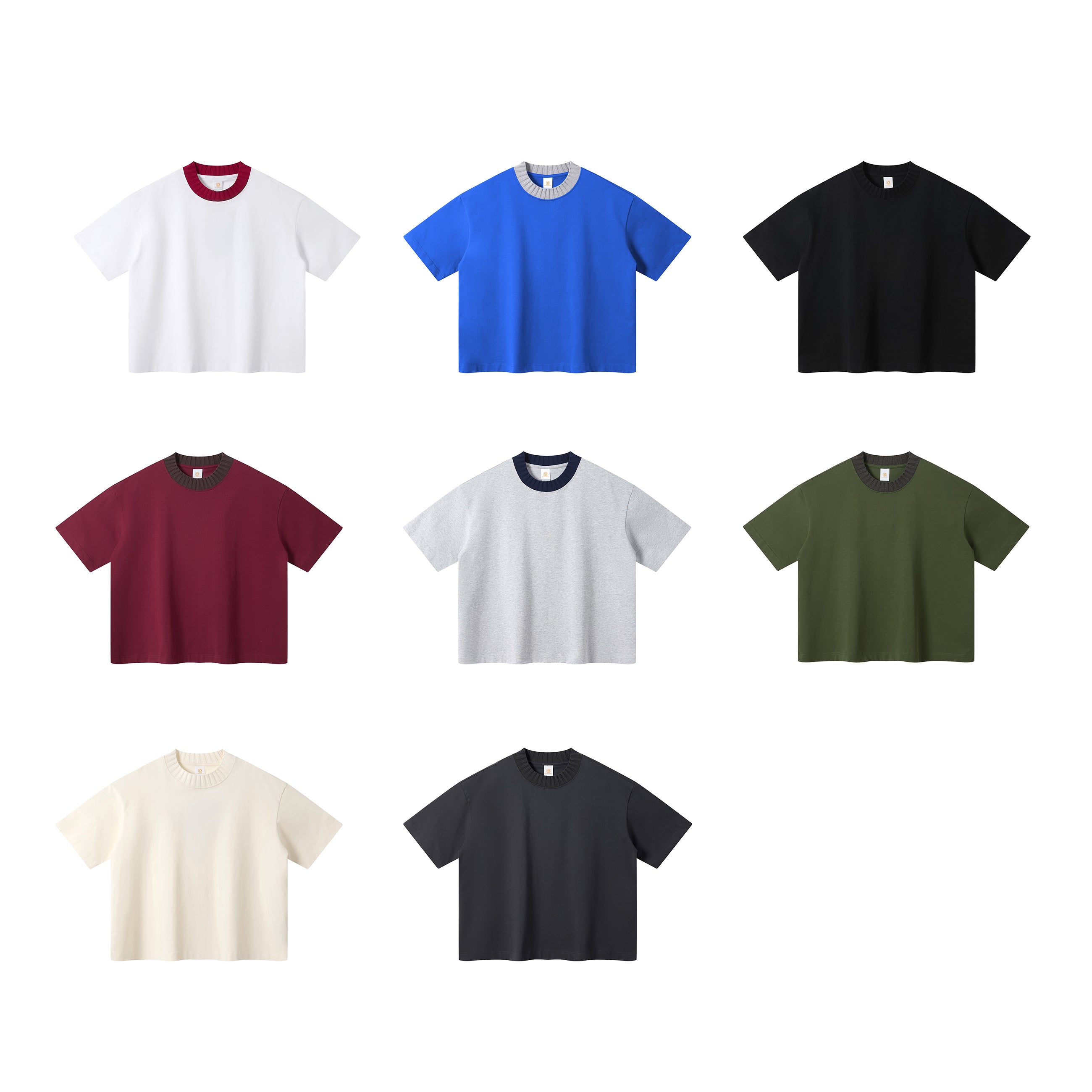 Custom Heavyweight T-shirt High Quality Crew Neck Short Sleeve New Design 100% Cotton Streetwear Boxy Fashion Patchwork T-shirts