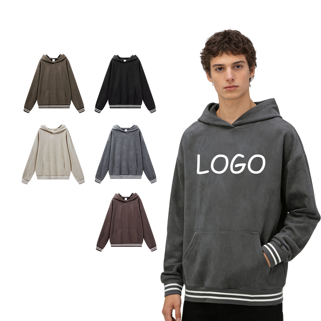 Custom Blank Pullover Pure Color Oversized Fleece Streetwear High Quality Men's Puff Printing Drop Shoulder Fashion Wholesale Hoodies