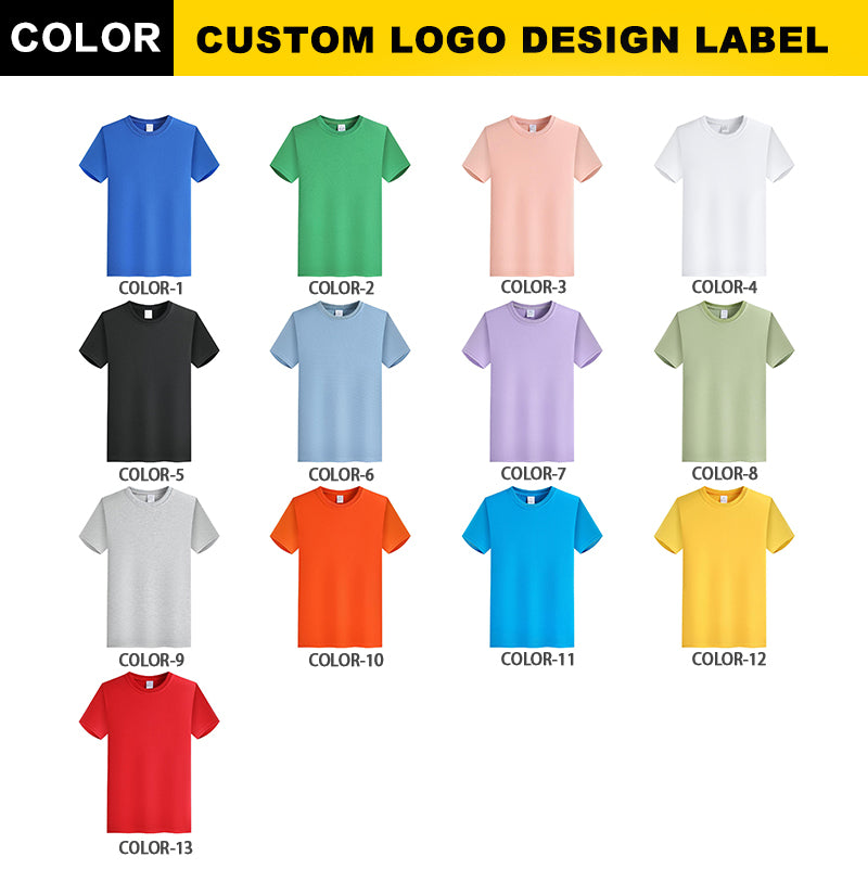 Wholesale Regular Fit Short Sleeve Pure Color Unisex High Quality Custom Terry Plus Size Heavyweight Dtf Transfers TShirt Design