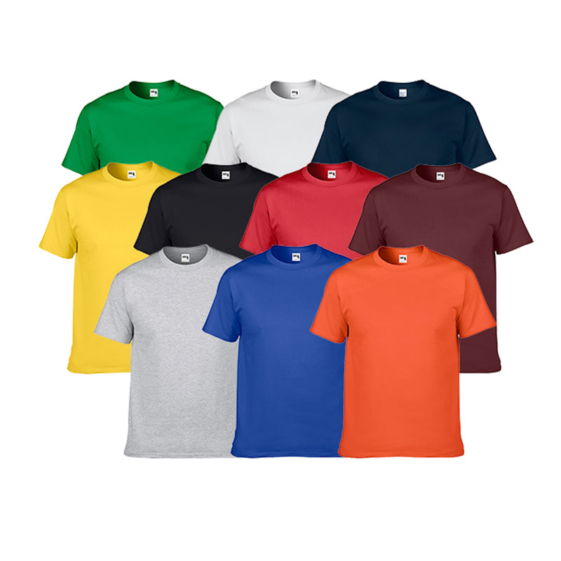 Wholesale Tshirt Men's Custom Casual 100% Cotton High Quality Round Neck Pure Color Tshirt Streetwear Dtf Transfers for t Shirts