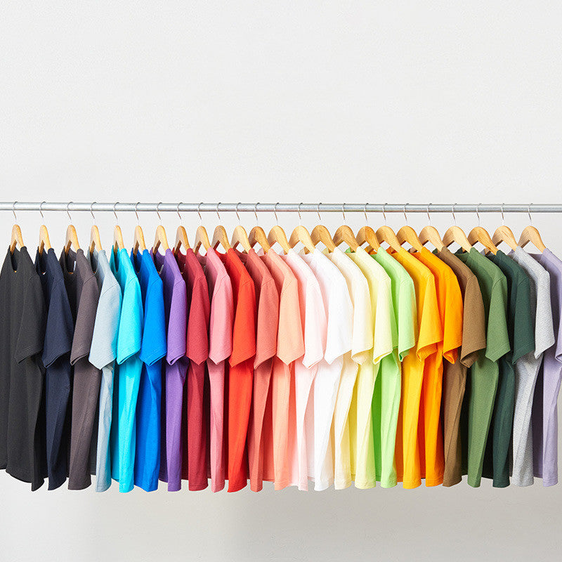 250g Heavyweight Custom logo Tshirts 100% Cotton Pure Color Casual Streetwear Fashion High Quality Dtf Transfers for t Shirts