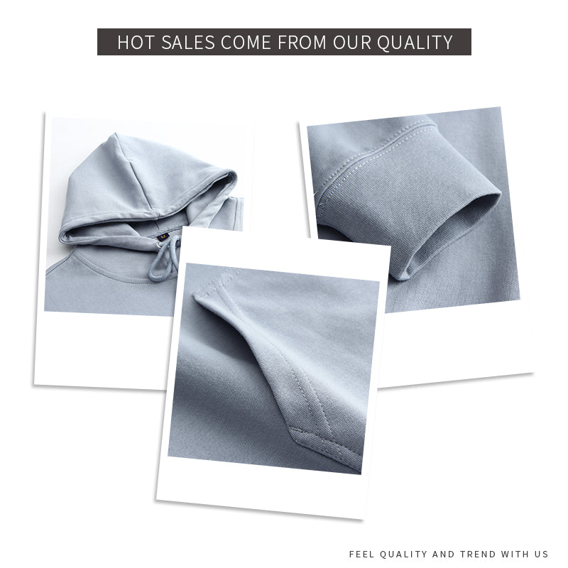 Custom Wholesale Oversized Pure Color Heavyweight High Quality Streetwear Screen Printed Polyester / Cotton Winter Thick Hoodies