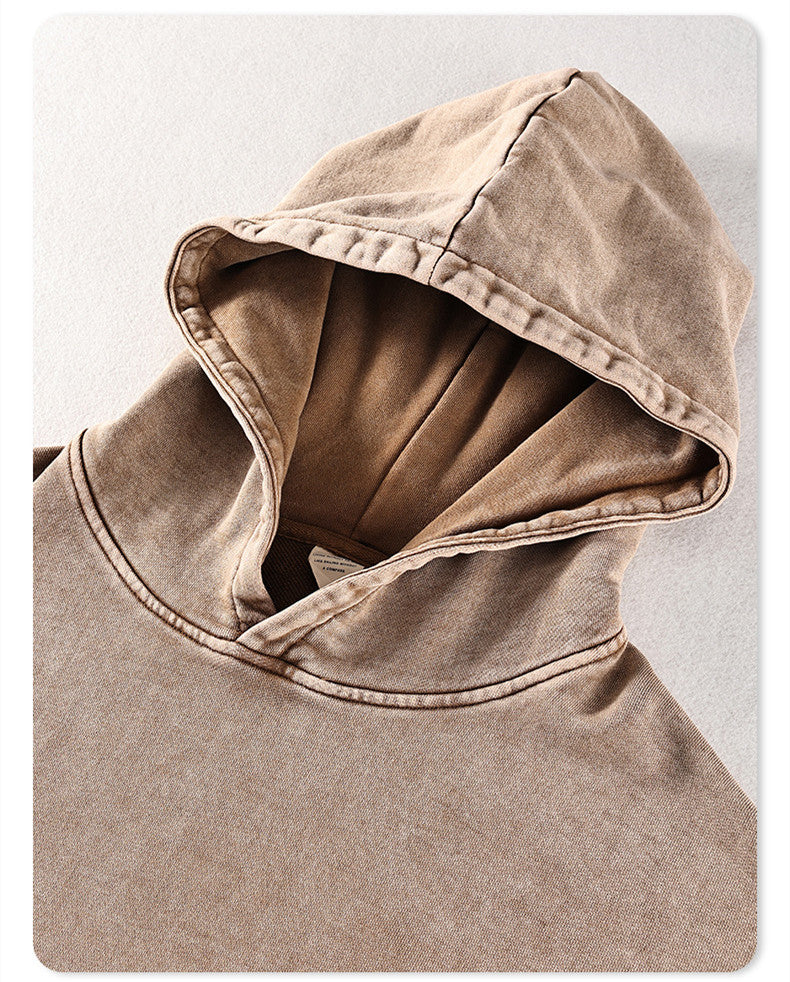 100% Cotton Vintage Washed Wholesale Heavyweight Loose Streetwear Wireless High Quality Custom logo Oversized Hoodie