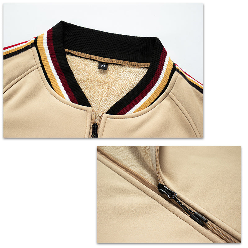 Blank Full Zip Polar Fleece Sublimation Stand Collar Stripes Streetwear Oversize High Quality Blank Custom logo Men's Hoodies