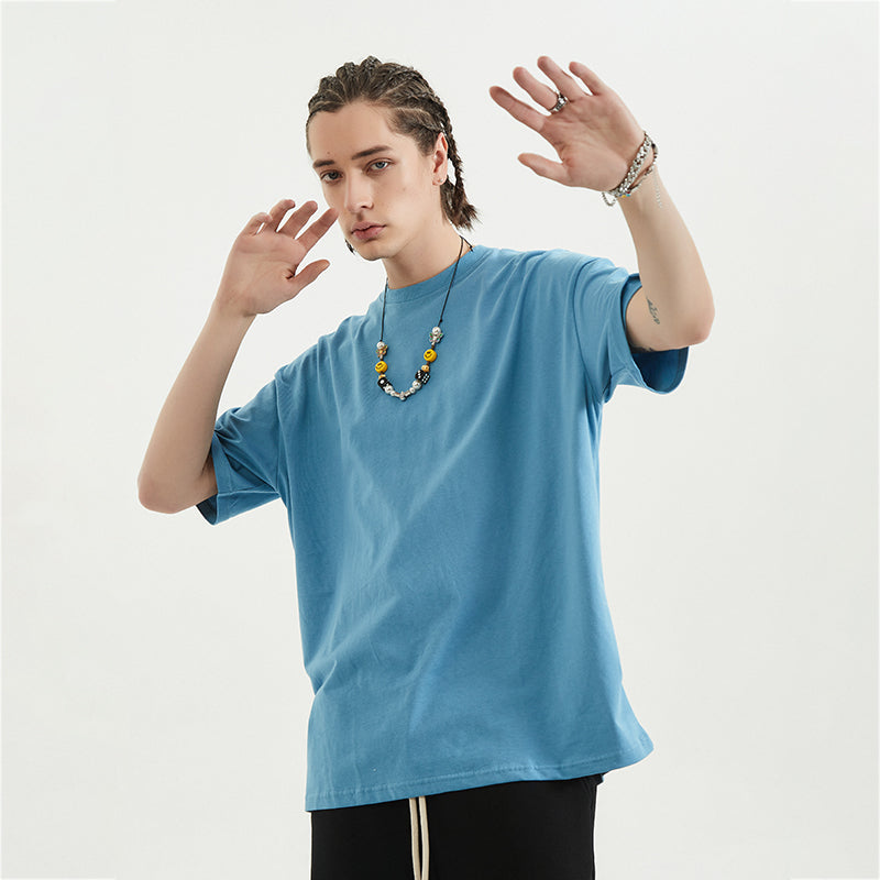 190G Heavyweight Custom 100% Cotton High Quality Short Sleeve Round Neck Blank Distressed Embroidery Fashion T Shirts