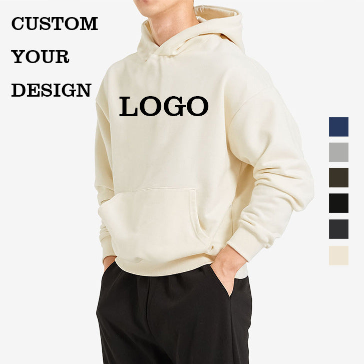 Loose Drop Shoulder Hoodie Custom logo Wireless High Quality Distressed Embroidery Fashion Design Mens Hoodies and Sweatshirts