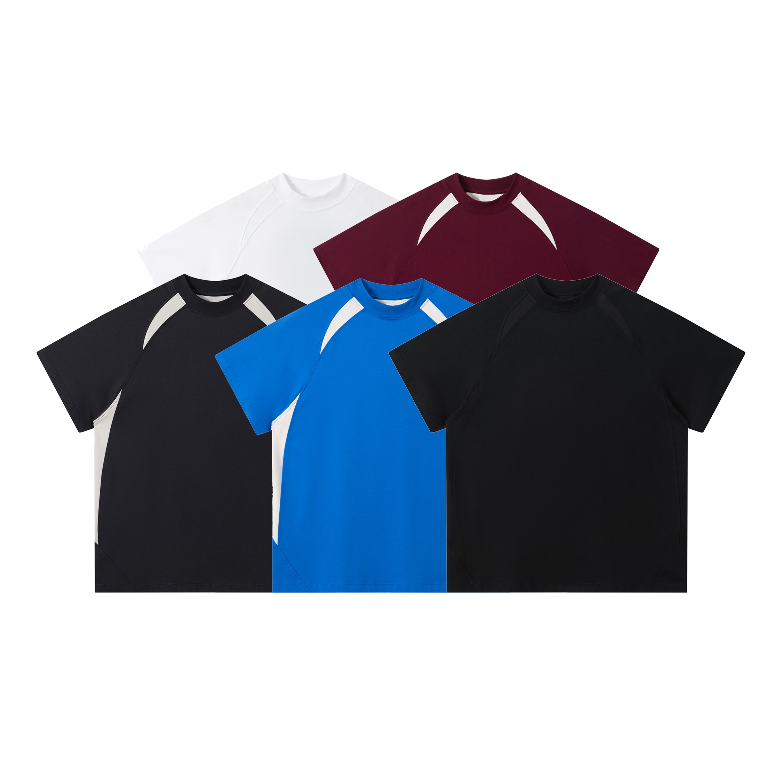 Tshirt Manufacturer Streetwear Custom Breathable Patchwork High Quality T-shirt Raglan Sleeve Summer New Design Men's T-shirts
