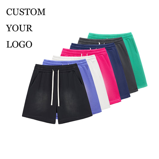Custom Hot Selling Short High Quality Acid Wash Blank Streetwear Vintage Gym Soft New Style Fashion Heat Transfers for Shorts