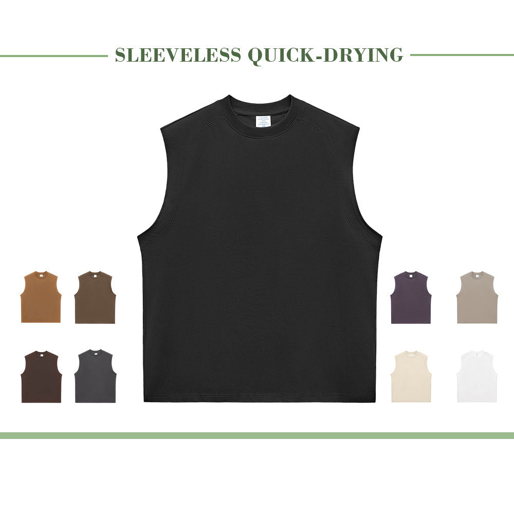 Wholesale Quick-drying Sleeveless Cool-comfortable T-shirt High Quality Round Neck Streetwear Custom Design T-shirt for Summer