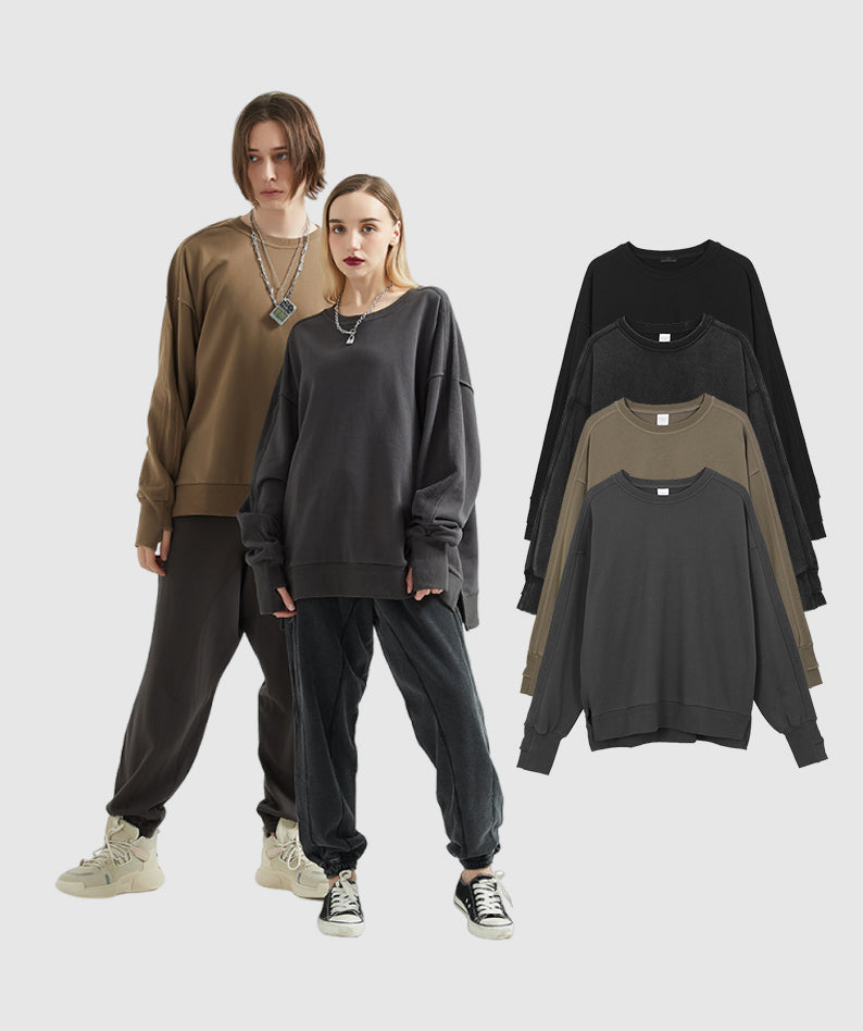 Custom 360G 100% Cotton Heavyweight Oversized Washed Terry Ninja Sleeve Drop Shoulder Blank Pullover Streetwear Unisex Hoodies