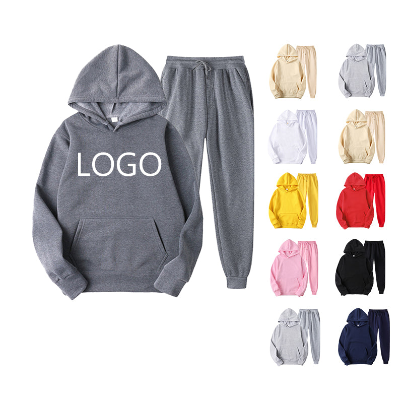Streetwear Sweatpants and Hoodie Set Custom Blank Fleece Puff Printing Drop Shoulder High Quality Mens Hoodies and Sweatshirts