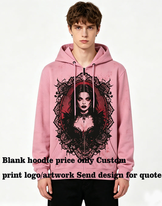 Oem Wholesale 100% Bamboo Fiber 8 Color Zipper Hooded Sweatshirt Trendy American Loose Fit Brand Oversized American Style