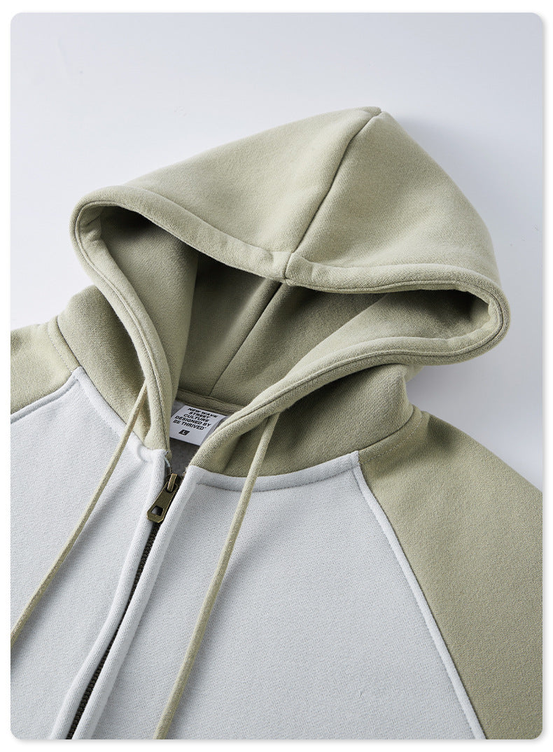 Manufacturer Hoodies Loose Fleece Heavyweight Raglan Sleeve Unisex High Quality Distressed Zip up Custom logo Hip-hop Hoodies