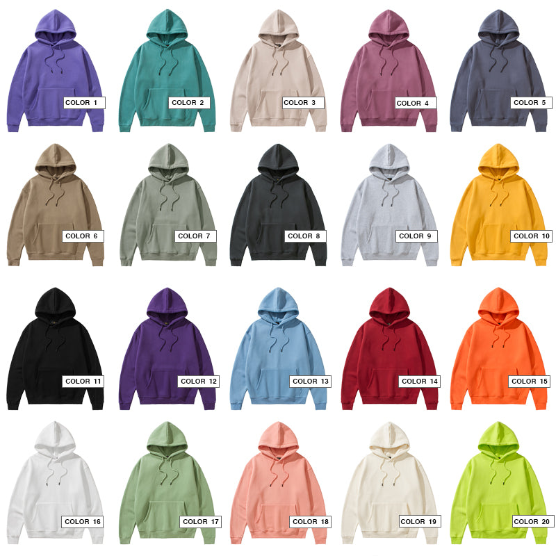 100% Cotton Fleece Drop Shoulder Multicolored Loose Sublimation Heavyweight Streetwear Oversized Blank Pullover Thick Hoodies