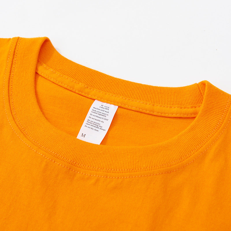 Heavy Cotton 250G Heavyweight Loose Short Sleeve Men's T-shirt Pure Color Custom Puff Print High Quality t Shirts Wholesale