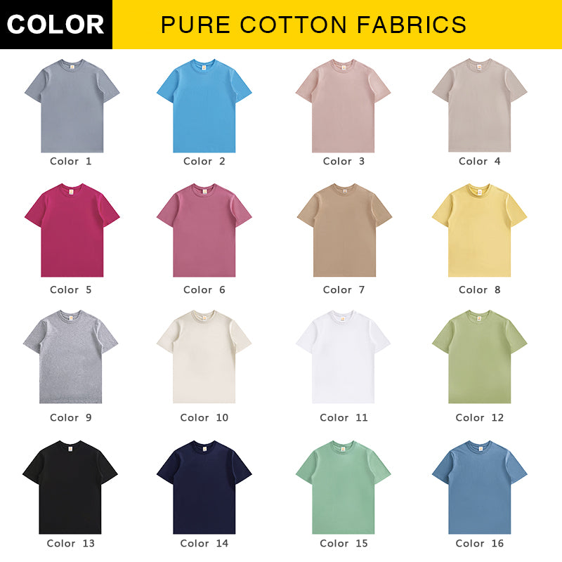 Men's T-shirts Custom 100% Long-staple Cotton New Fashion High Quality Pure Color Regular Fit Heavyweight Drop Shoulder T-shirt