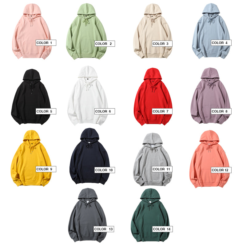 Custom Wholesale Oversized Pure Color Heavyweight High Quality Streetwear Screen Printed Polyester / Cotton Winter Thick Hoodies