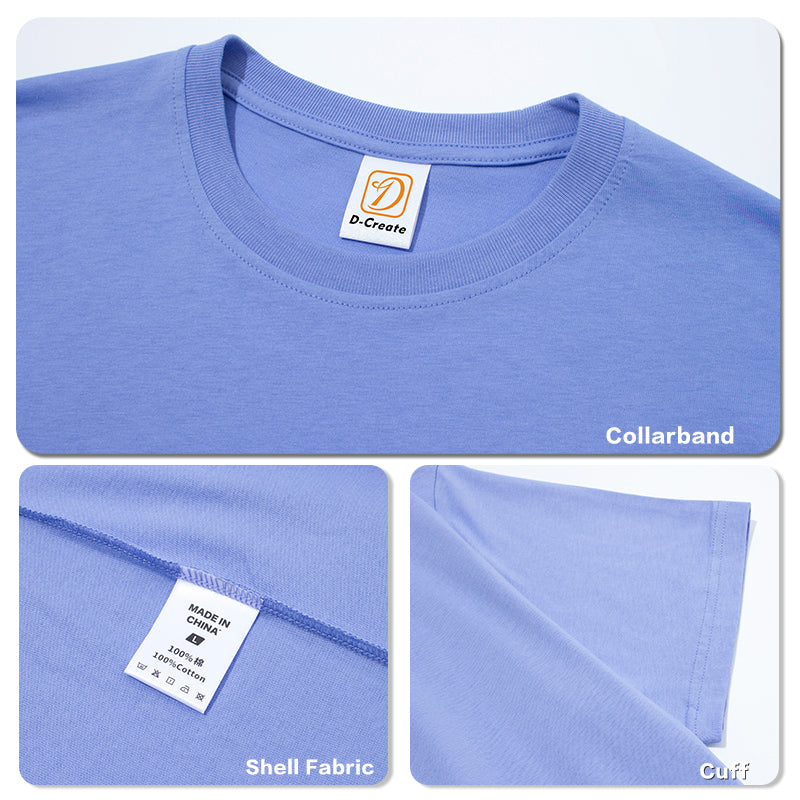 190G Heavyweight Custom 100% Cotton High Quality Short Sleeve Round Neck Blank Distressed Embroidery Fashion T Shirts