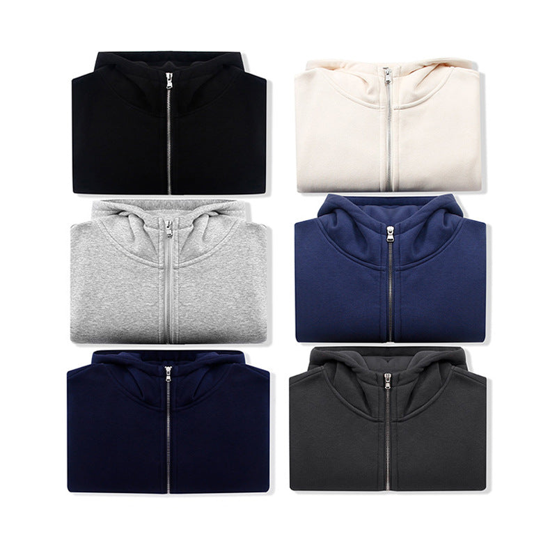 Custom Hoodies logo Wireless 400G Heavyweight Blank Full Zip High Quality Polar Fleece Printed Hoodies for Men