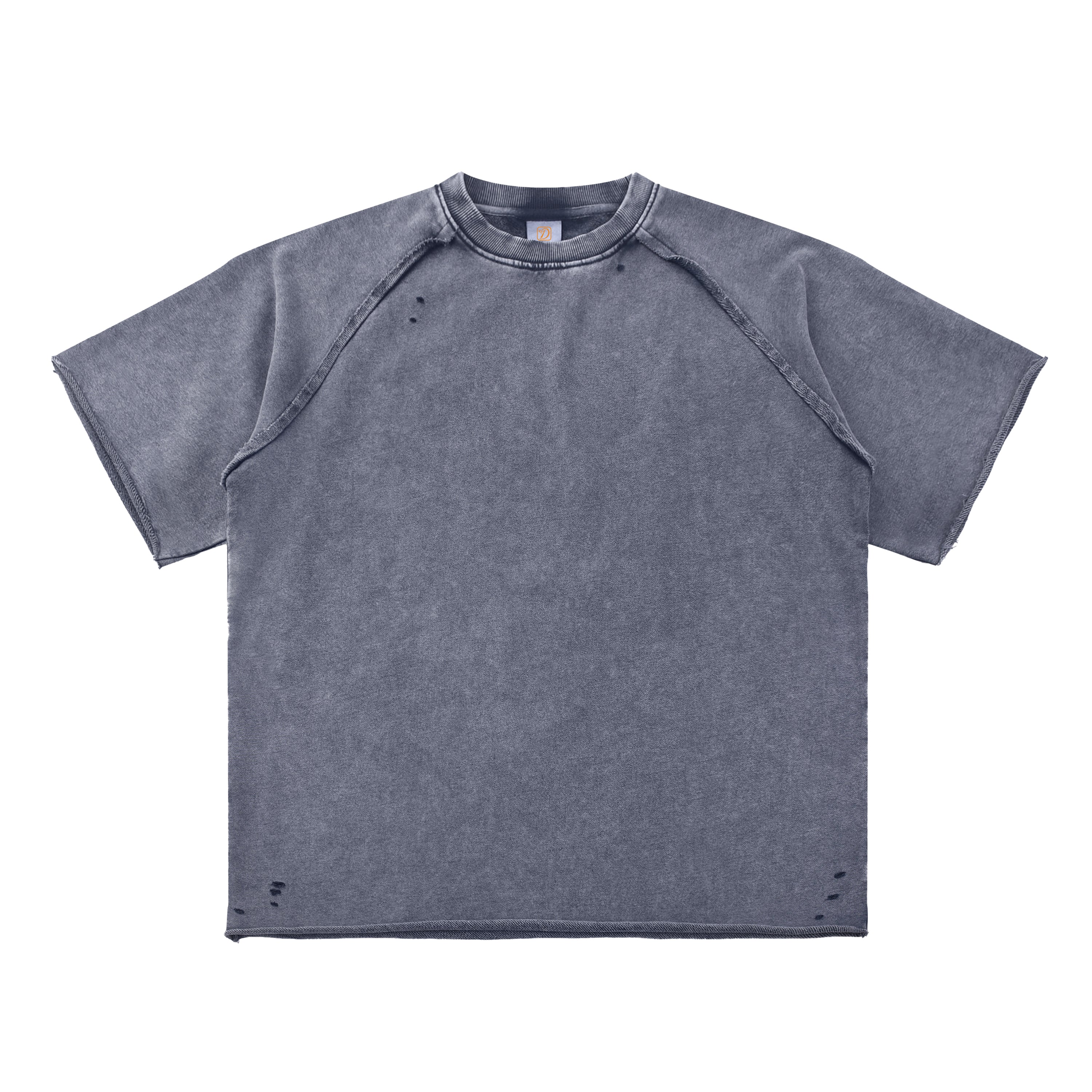 Ralgan Sleeve T-shirt Heavyweight 100% Cotton Broken Design Custom Patchwork High Quality Summer Heat Transfers for T-shirts