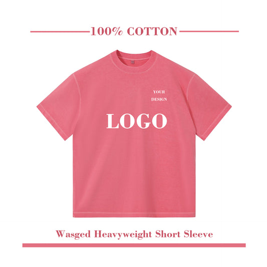 Heavyweight Washed 100% Cotton Streetwear Distressed Printer Round Neck Vintage Drop Shoulder Custom T Shirt with High Quality