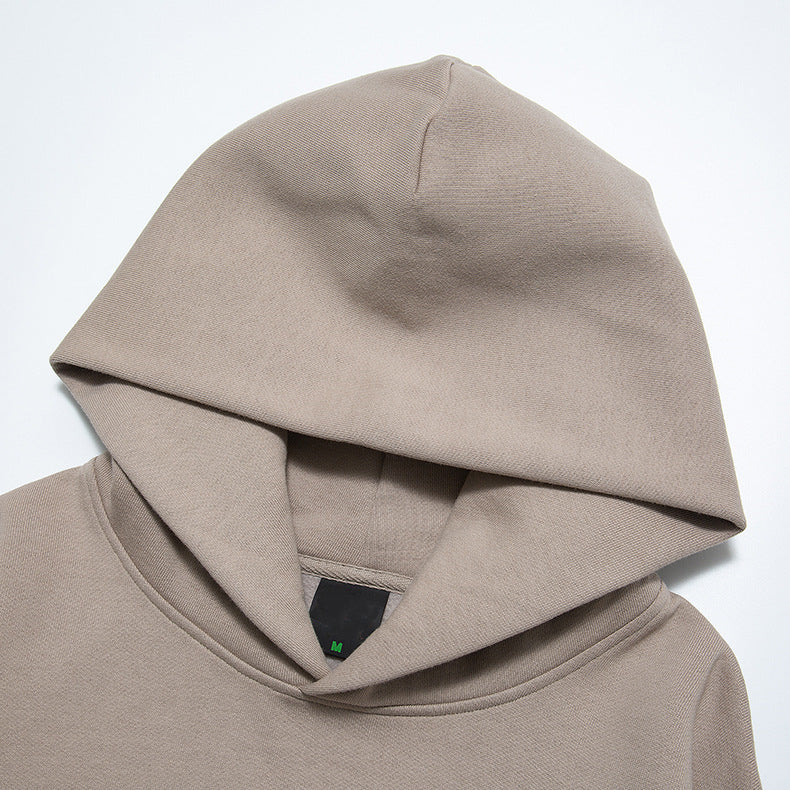 350G Heavyweight Wireless Distressed Embroidery No Pocket Fleece Oversized Drop Shoulder Fashion Printed Streetwear Hoodie