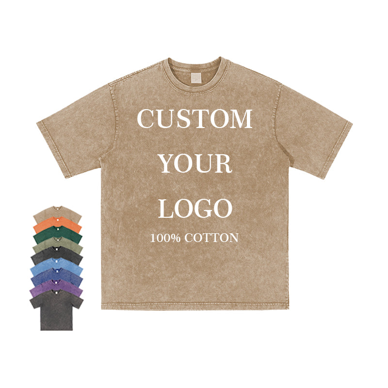 Vintage T-shirt Custom Acid Wash Streetwear t Shirt for Men Distressed Blank Round Neck Short Sleeve t Shirt High Quality