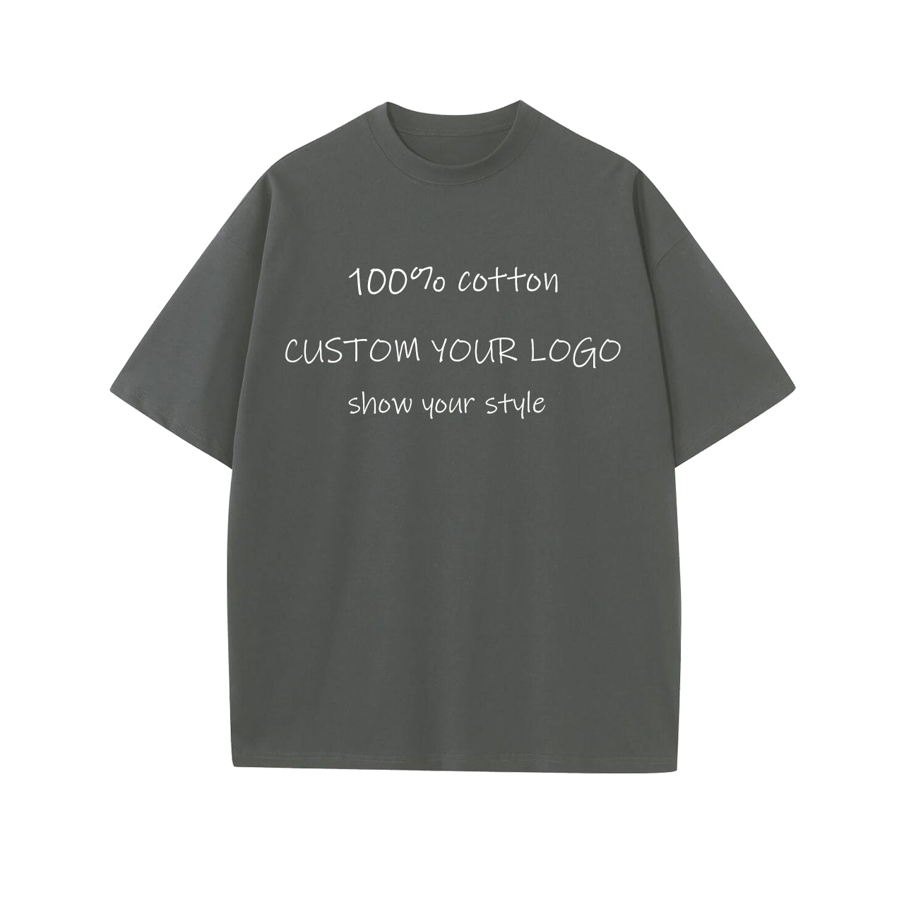Wholesale Drop Shoulder Heavy Weight 100% Cotton Pure Color Sublimation Round Neck Streetwear Black Oversized Puff Print TShirts