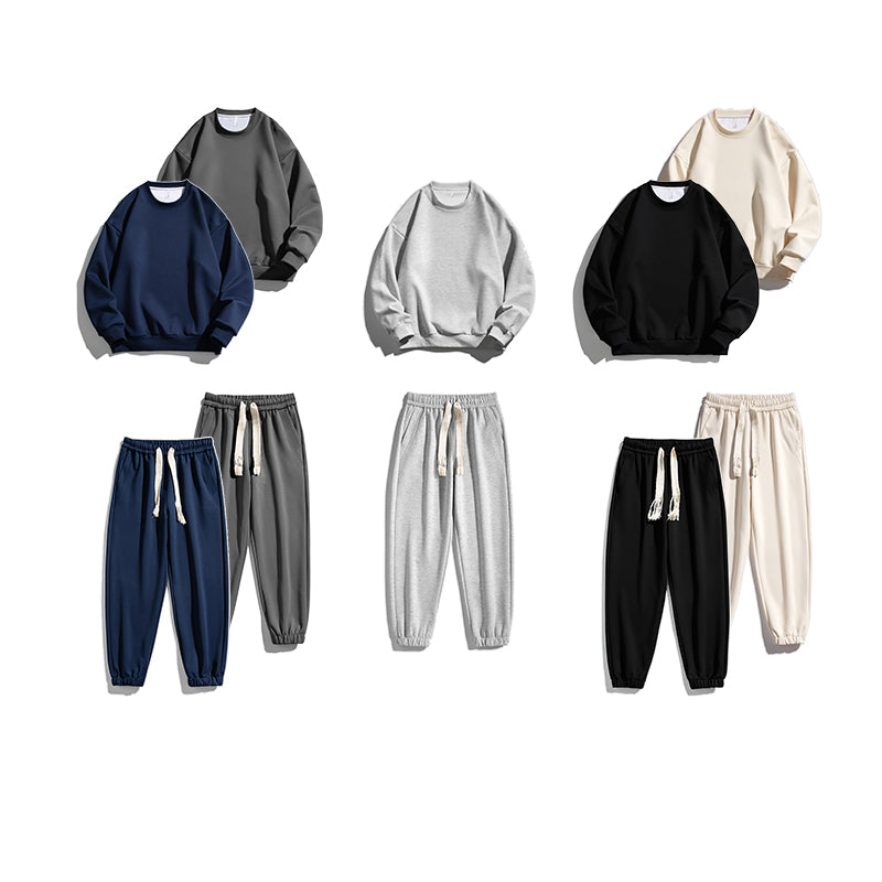 Heavyweight Blank Black Distressed Embroidery Sublimation Streetwear Polyester Screen Printed Fashion Sweatpants and Hoodie Set