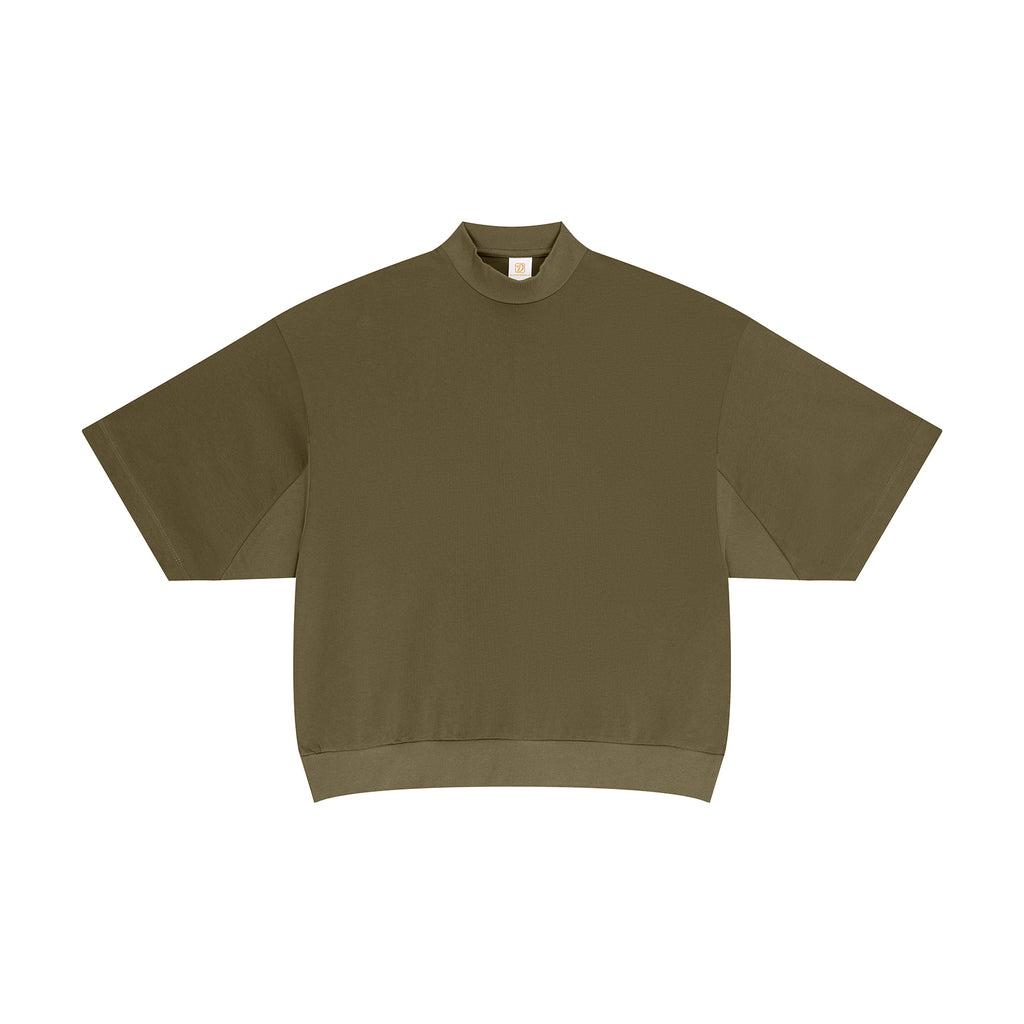 Streetwear Half High Collar T-shirt Fashion New Style Boxy Drop Shoulder High Quality Wholesale Men's Personalized T-shirt