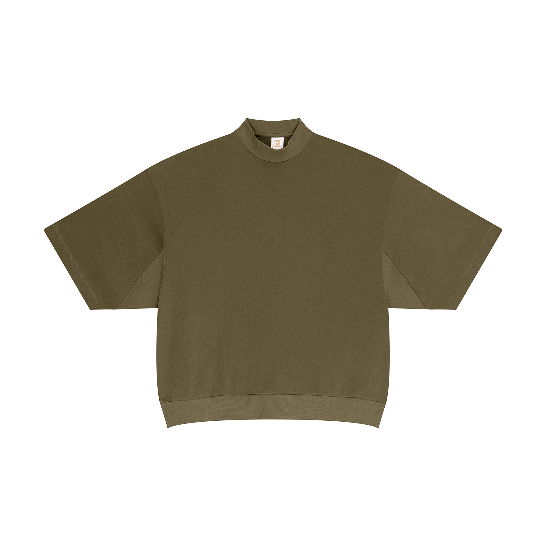 Streetwear Half High Collar T-shirt Fashion New Style Boxy Drop Shoulder High Quality Wholesale Men's Personalized T-shirt