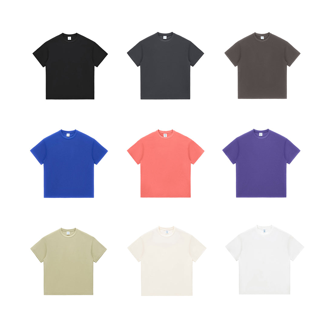 Wholesale Quick-drying Short Sleeve Lightweight Round Neck Pure Color Puff Print Custom logo Oversized Fashion Design Tshirt