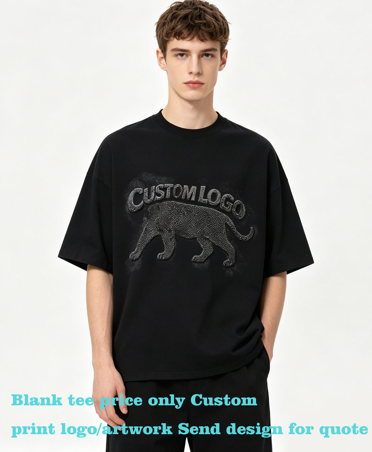 Custom Expansive Short Sleeved Loose Men's T-shirt with Shoulder Sleeves Seamless Design Cross Shoulder Style Friendly to Wear