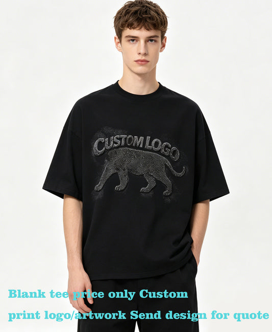 Custom Expansive Short Sleeved Loose Men's T-shirt with Shoulder Sleeves Seamless Design Cross Shoulder Style Friendly to Wear