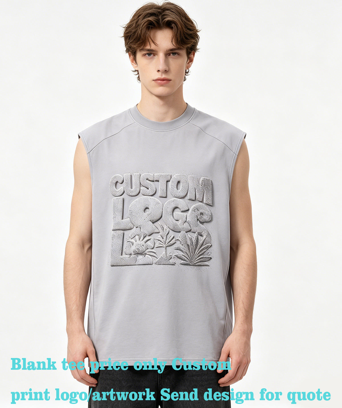 Cool Feeling Sleeveless Vest Loose Fitting Men's Short Sleeved T Shirt with Personalized Retro Design Customized t Shirts