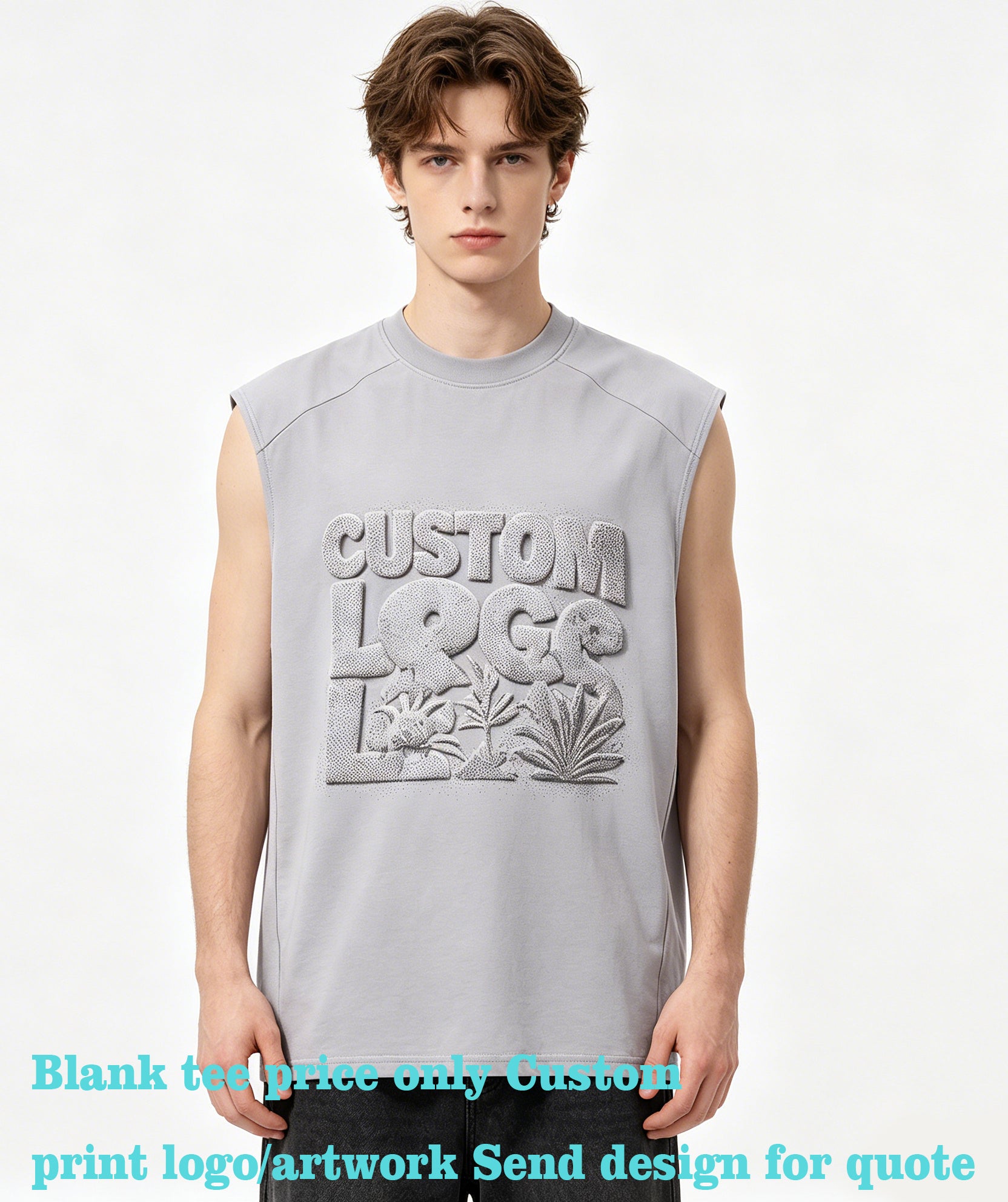 Cool Feeling Sleeveless Vest Loose Fitting Men's Short Sleeved T Shirt with Personalized Retro Design Customized t Shirts