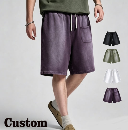 Summer Fashion Shorts Wholesale China Washing Machine Washed the Vintage Torn Shorts with Horse Chestnut Fabric Has Pockets