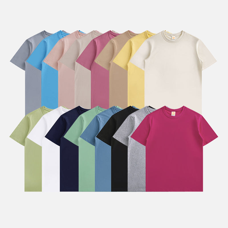 Men's T-shirts Custom 100% Long-staple Cotton New Fashion High Quality Pure Color Regular Fit Heavyweight Drop Shoulder T-shirt