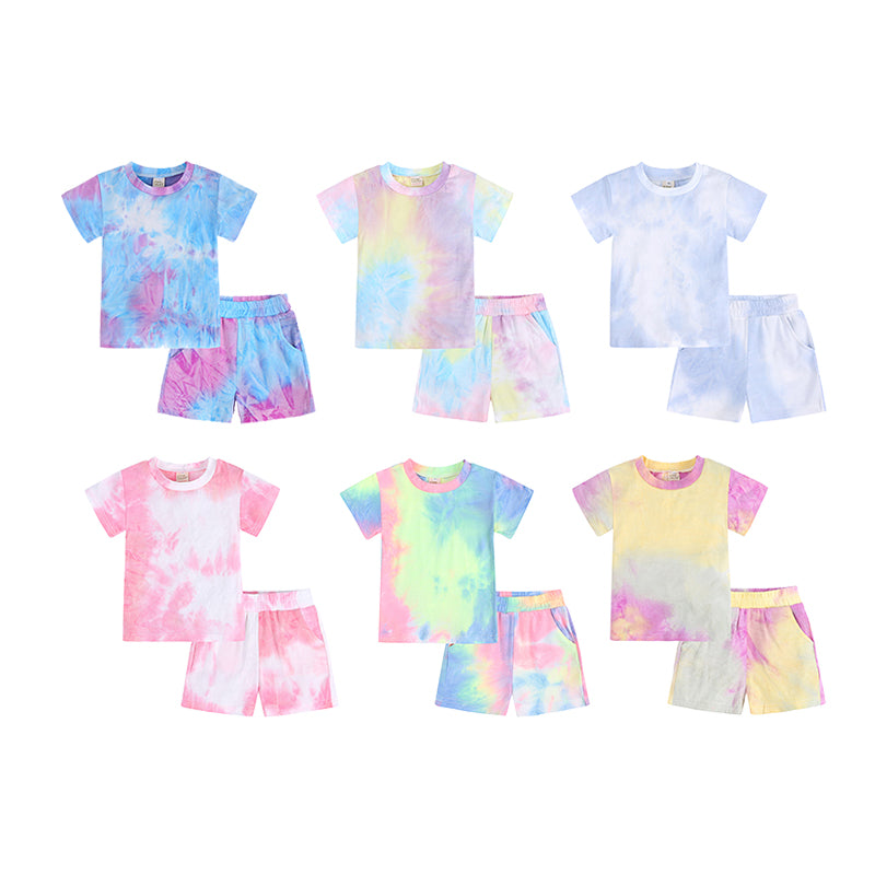 2026 Summer Tshirts Customized Blank Fashion t Shirt and Shorts High Quality Multi Color Short Sleeve Tie Dye Designer T-shirt