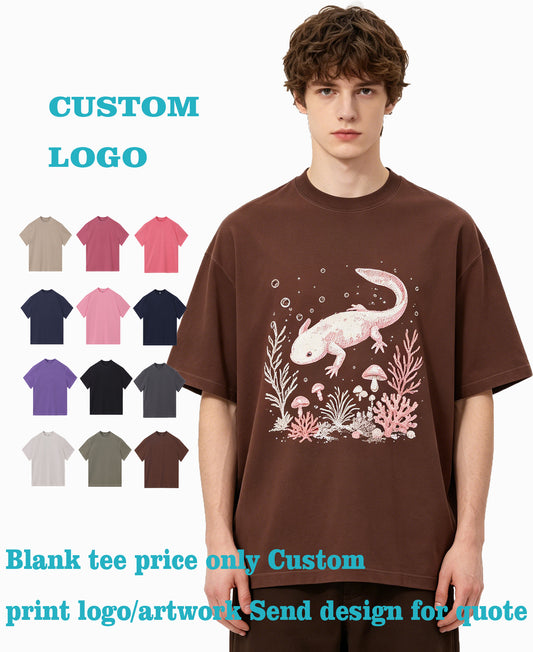 100% Cotton Partially Distressed Short Sleeved T Shirt Heavy Water Washed Short Sleeved  Customize Your Own Exclusive Design