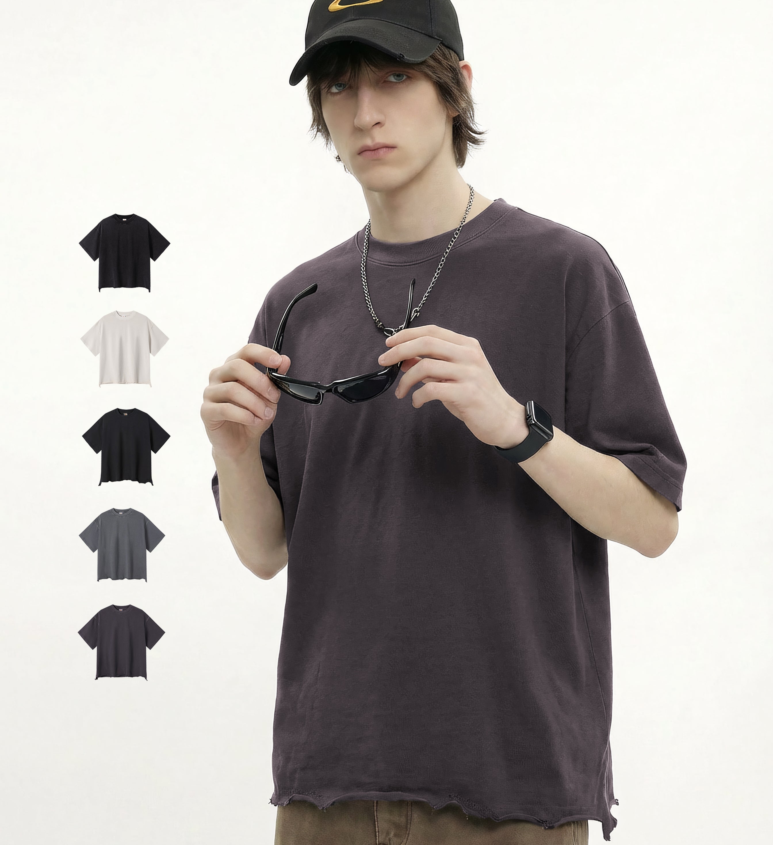 Hip Hop T-shirt Vintage 100% Cotton Casual Custom logo Streetwear High Quality Washed Fashion Heat Transfers for T-shirts
