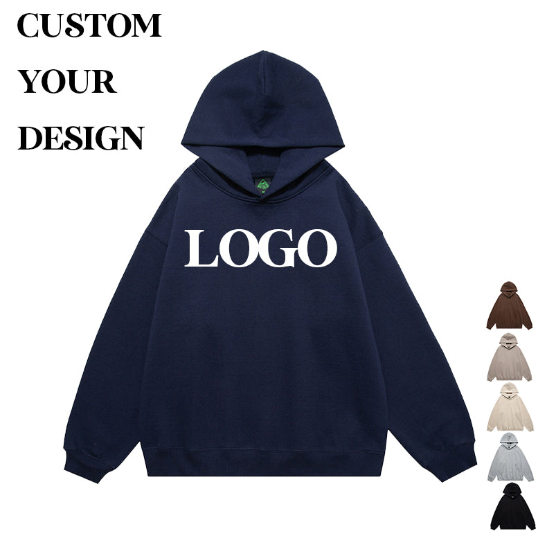 Oversized Distressed Hoodie Blank Custom Wireless High Quality Fleece Polyester/Cotton Streetwear Drop Shoulder Men's Hoodies