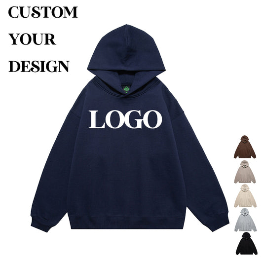 Oversized Distressed Hoodie Blank Custom Wireless High Quality Fleece Polyester/Cotton Streetwear Drop Shoulder Men's Hoodies